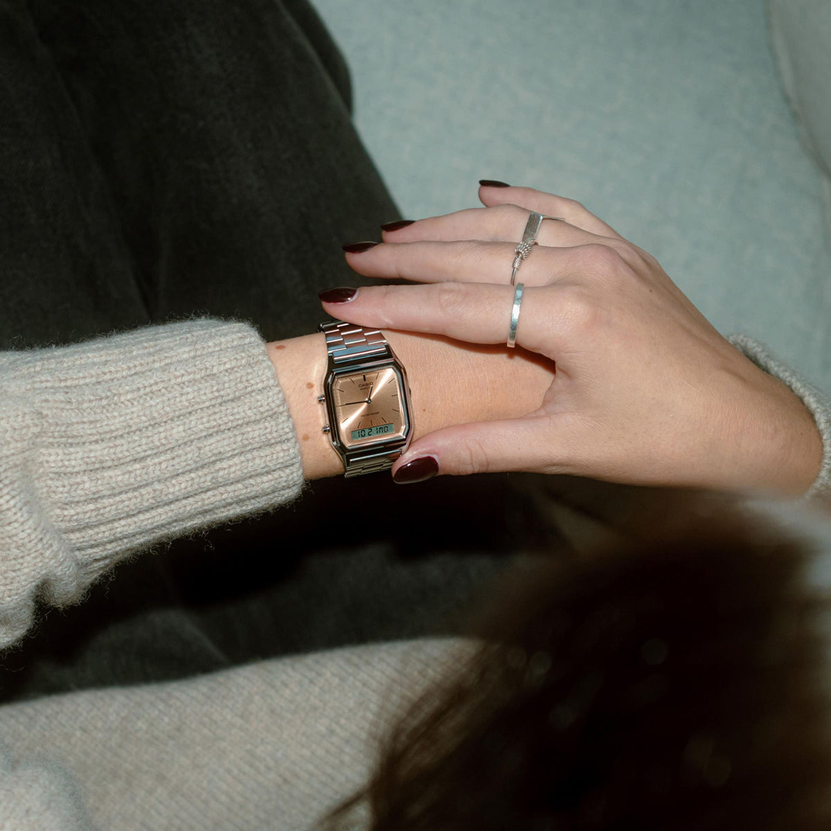 CASIO VINTAGE Mod. EDGY COLLECTION SUNRAY DIAL - PINK COPPER