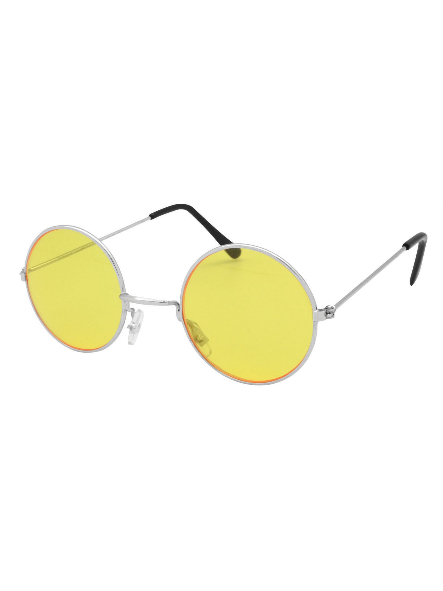 Rubies Lennon Brille mit gelben Gläsern und silberfarbenem Rahmen
