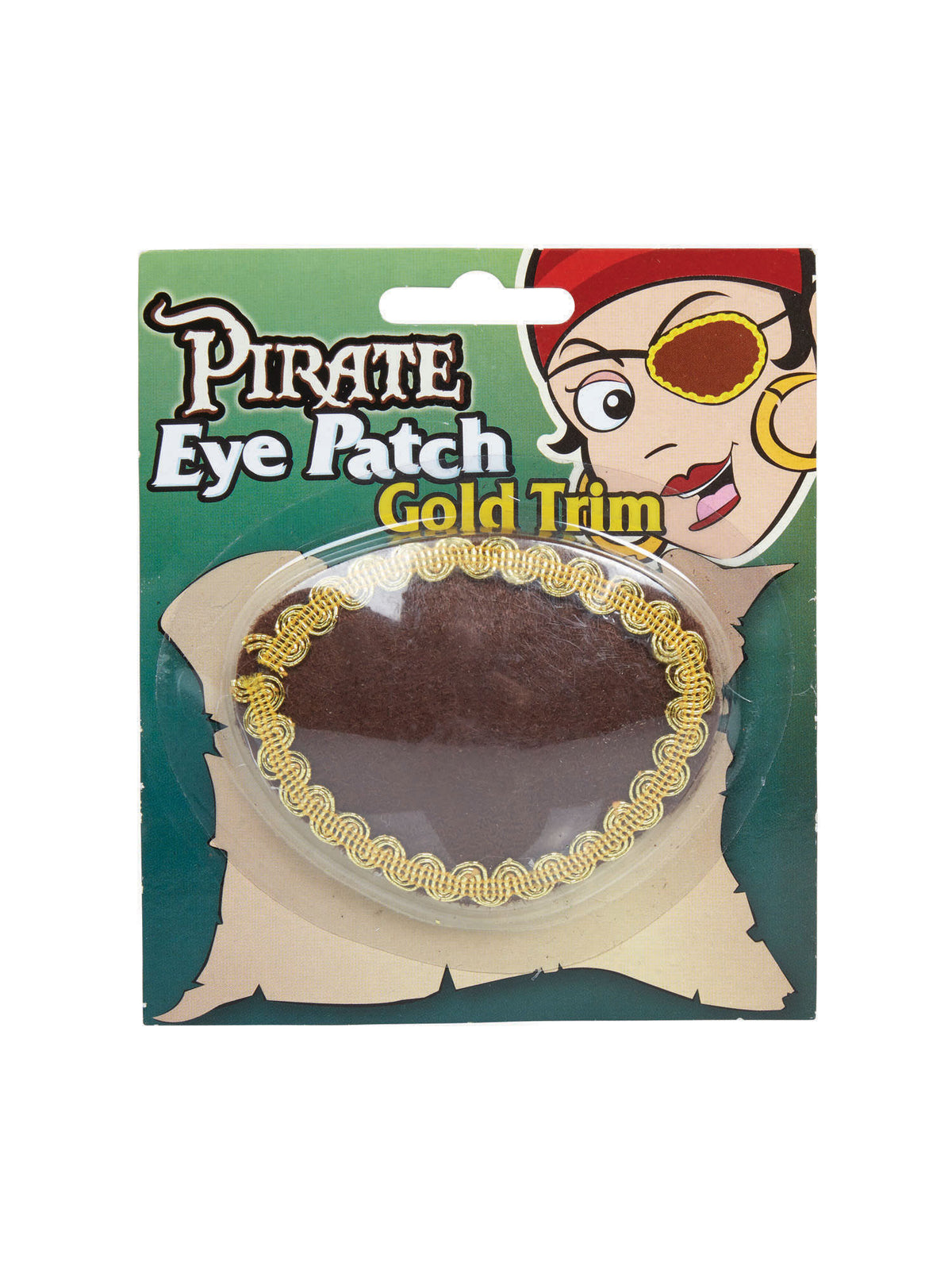 Rubies Pirate Brown EyePatch+Gold Trim Clothing Accessories