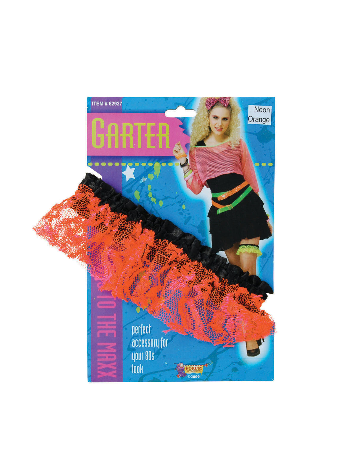 Rubies Rubies 80's Neon Lace Garter Orange Clothing Accessories