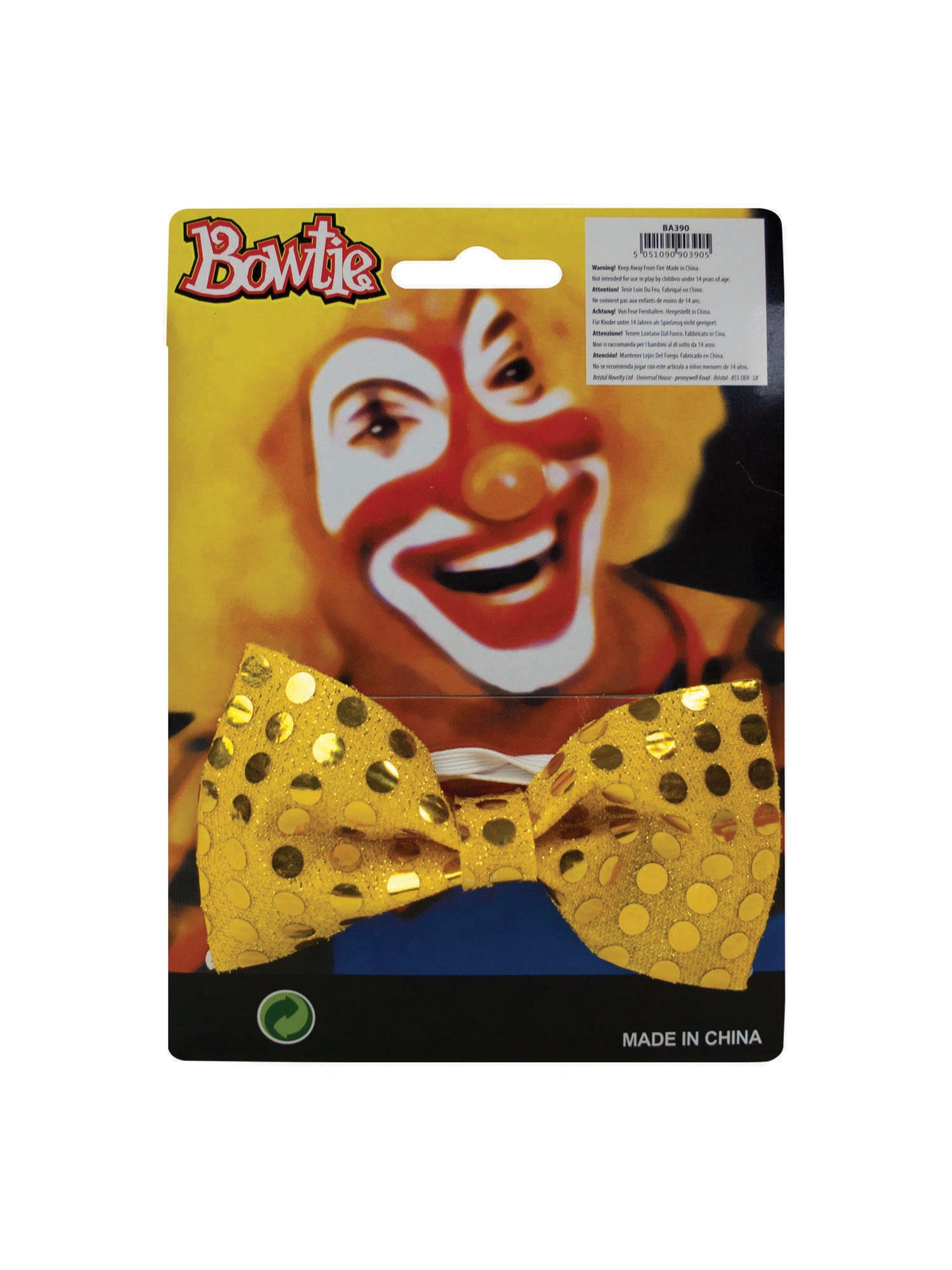 Rubies Bow Tie Sequin Gold goldene Paillettenfliege Kostuemaccessoire – Detailansicht