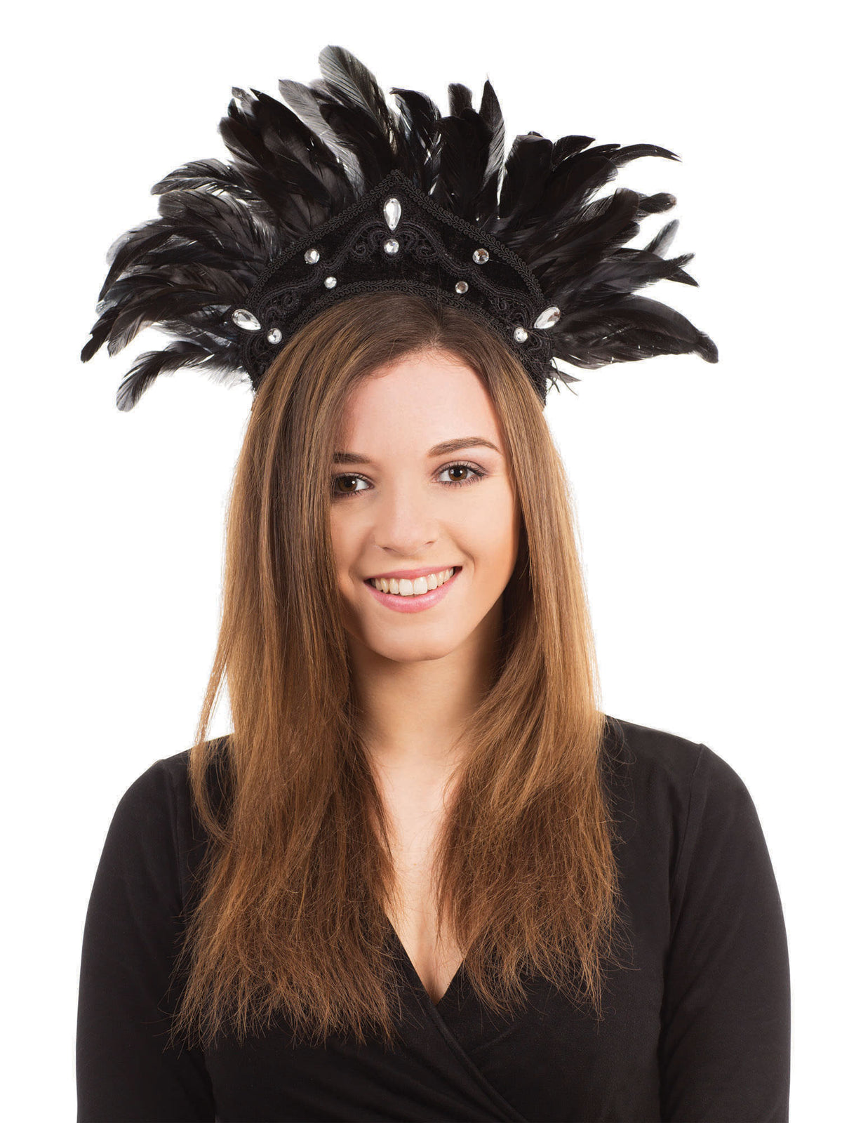 Rubies Rubies Carnival Headdress Black Feather Headpieces and Headbands