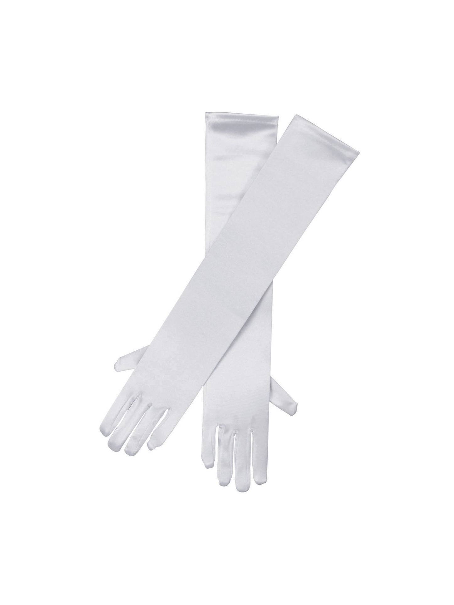 Rubies weisse Satin-Handschuhe 19 Zoll Kostuem-Accessoire