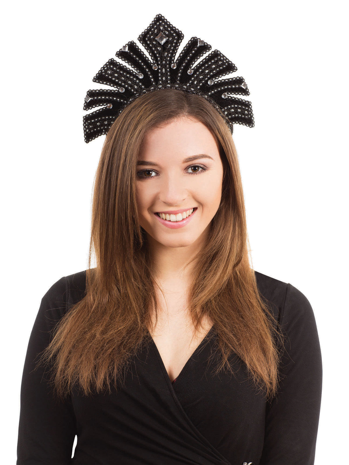 Rubies Generic Carnival Headdress Black with Gems Headpieces and Headbands