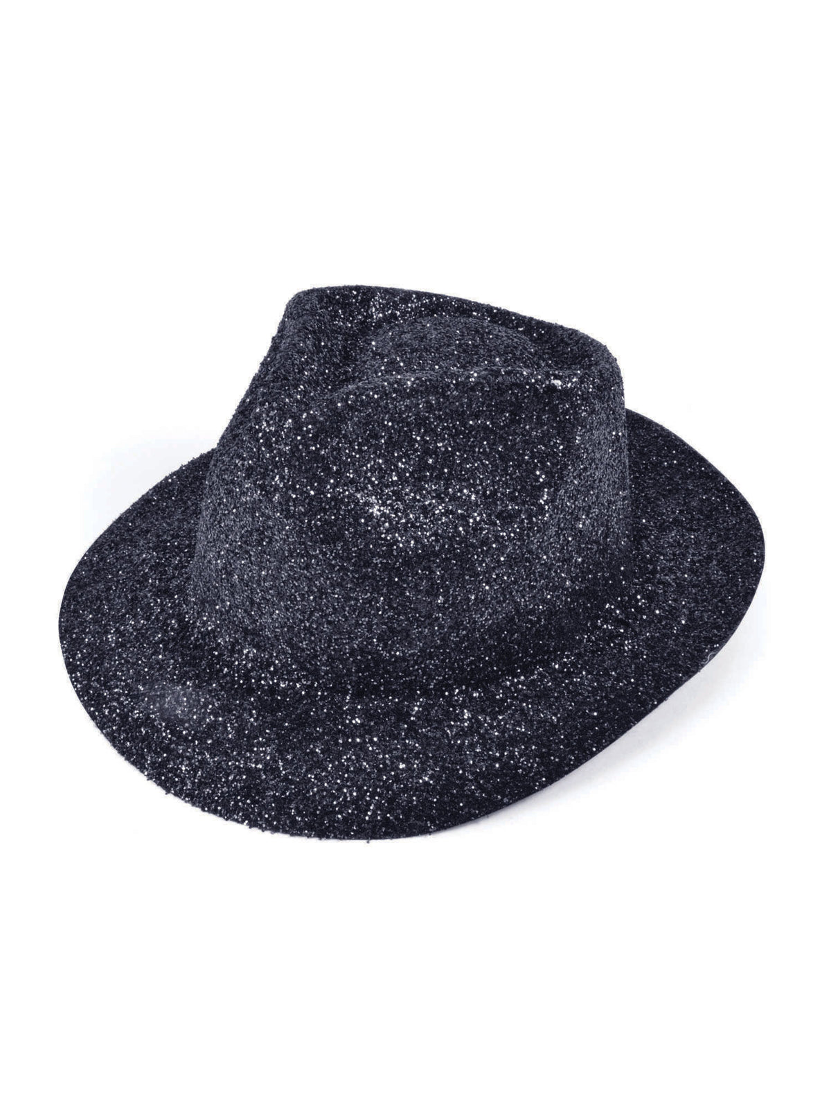 Rubies Glitter Black Plastic Trilby Hut