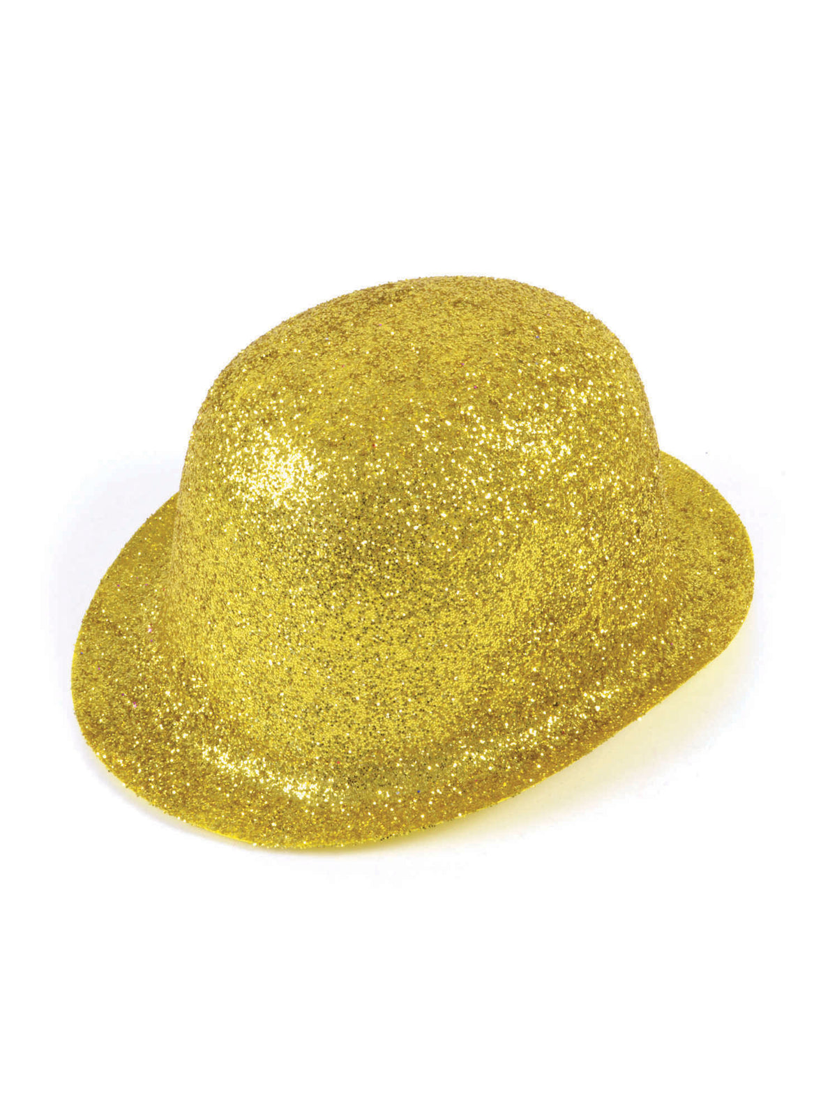 Rubies goldener Glitter Bowler Hut aus Kunststoff für Erwachsene