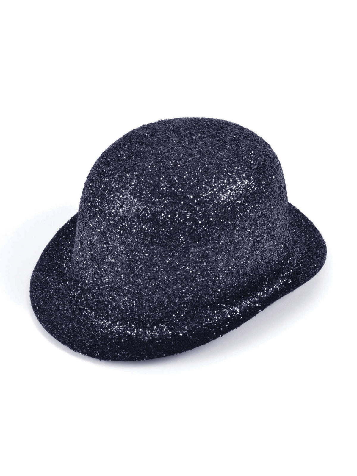 Rubies Glitter Black Plastic Bowler Hut