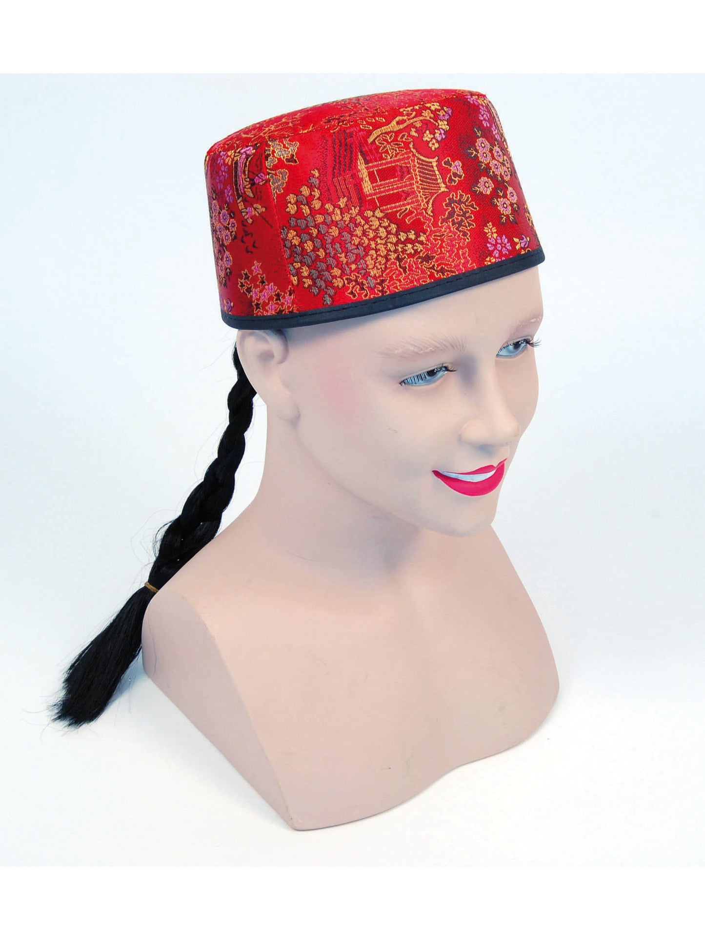 Rubies Rubies Chinese Hat Red Fabric And Plait Hut