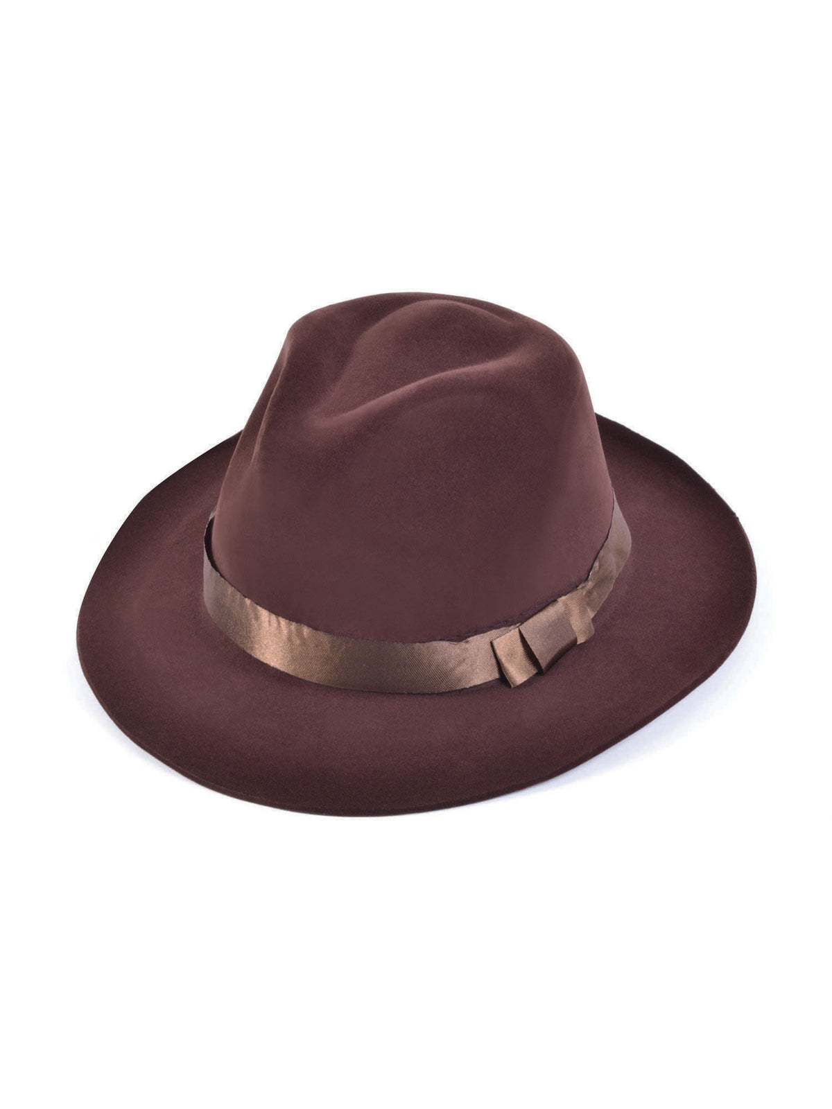Rubies Fedora Hat Brown Velvet Hut