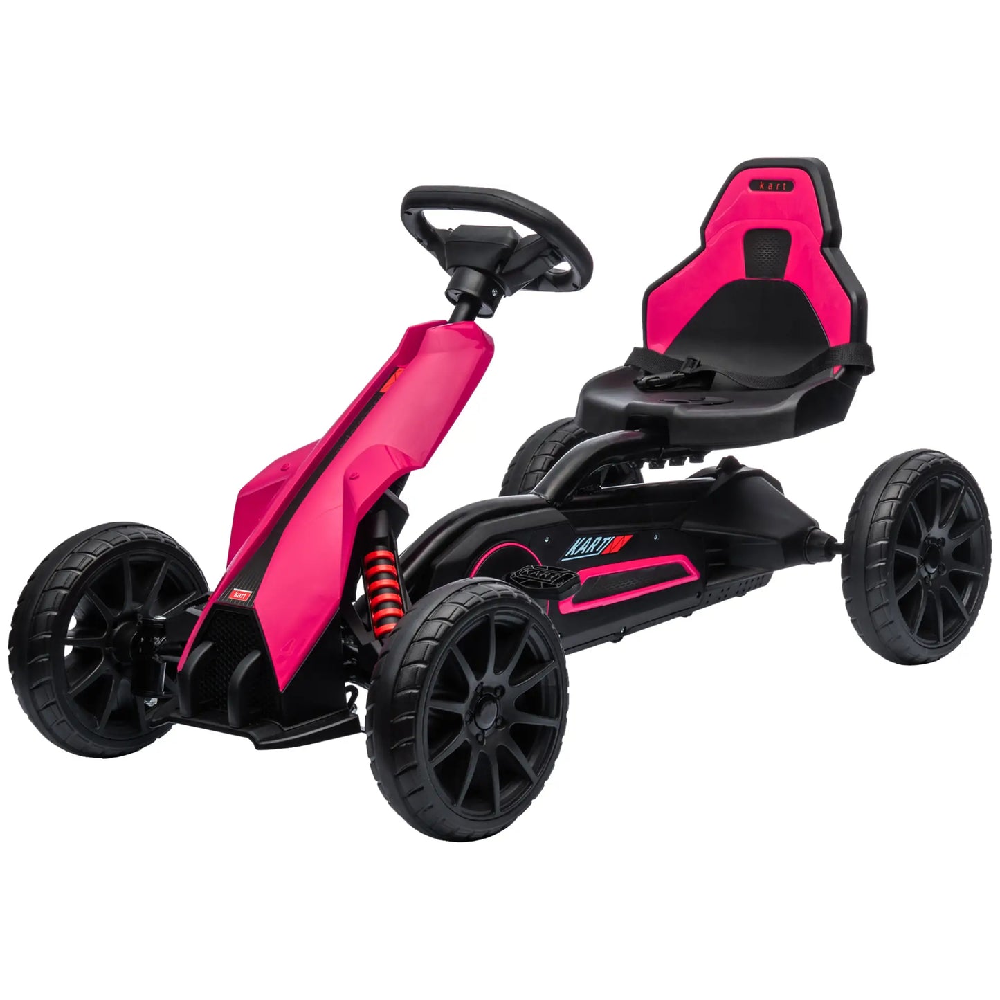 HOMCOM Go-Kart Für Kinder – Rosa Tretfahrzeug Mit Handbremse, 3-8 Jahre - Fasnacht24.ch