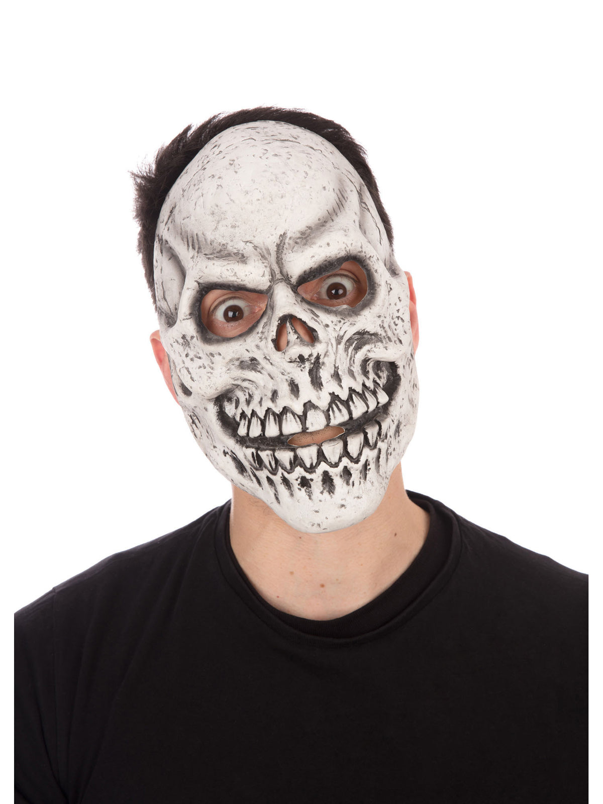 Weisse Skeleton-Grinsen-Maske für Erwachsene von Rubies