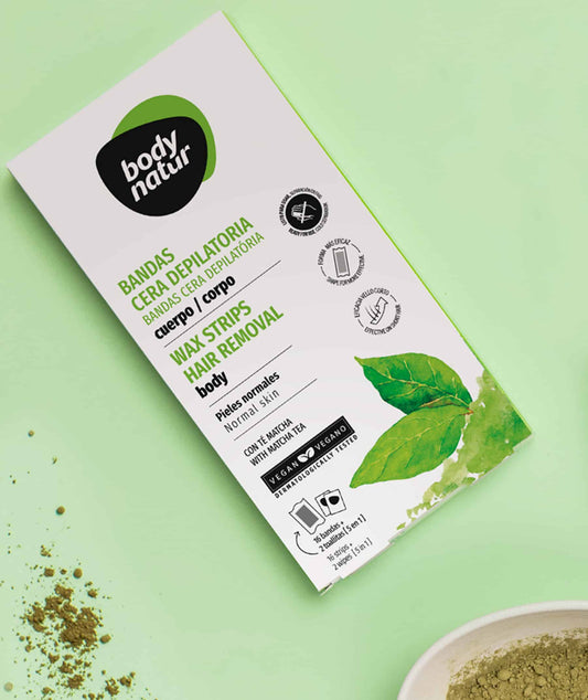 BODY NATUR BODY NATUR Körperwachsstreifen mit Matcha-Tee 16 Stück Kosmetik