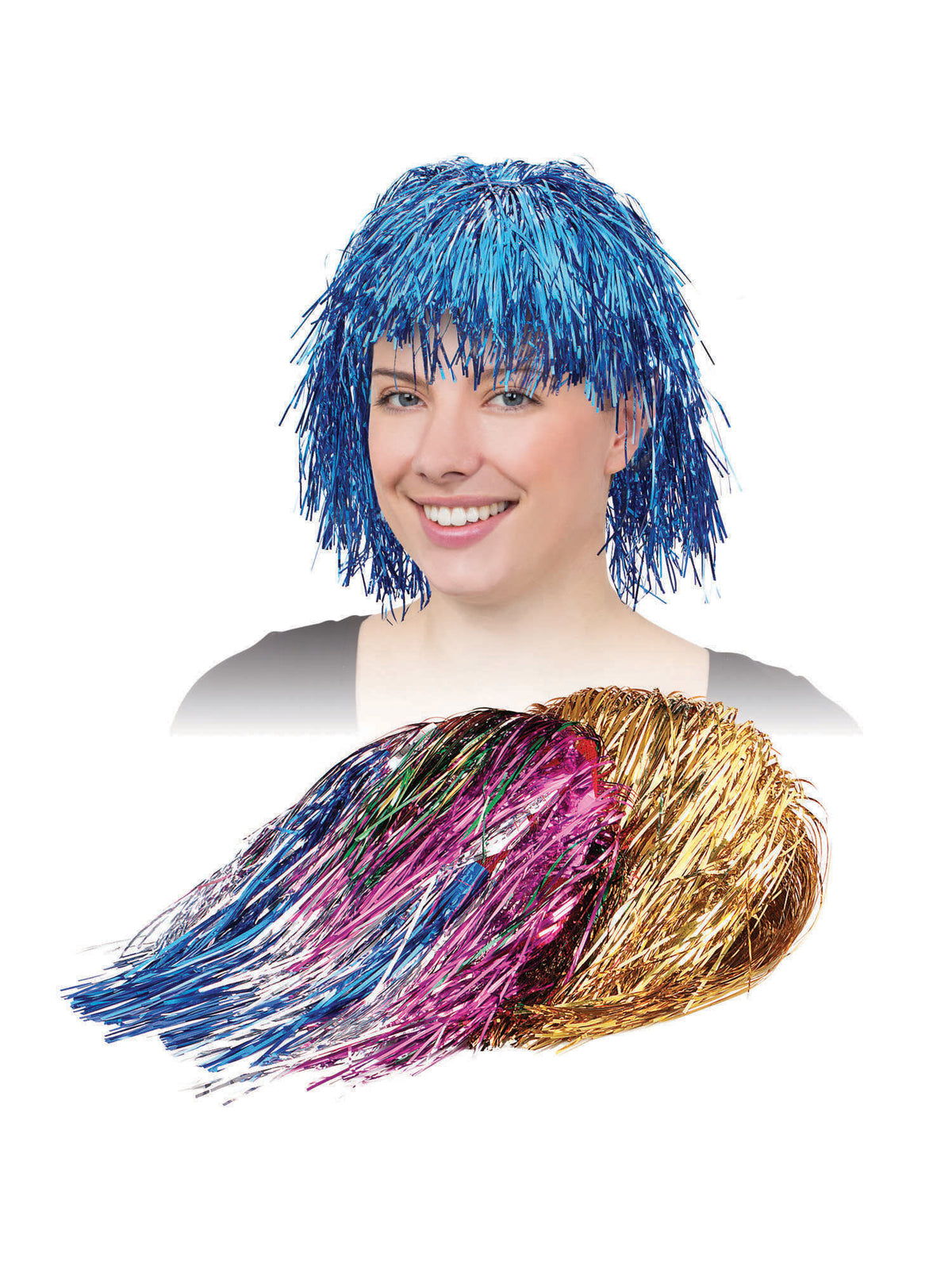 Rubies Tinsel Wig. Gold Perücke
