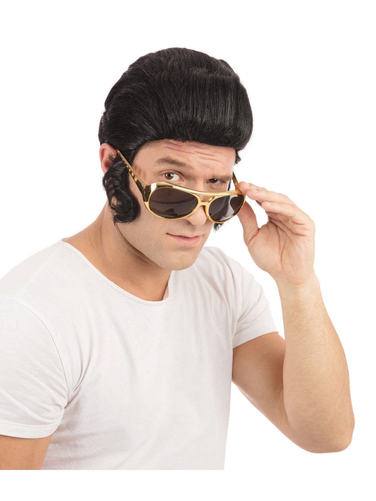 Rubies Rock Star Wig +Big Sideburns (B25) Perücke
