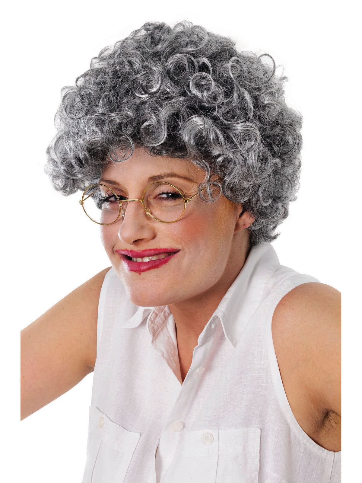 Rubies Old Lady Curly Wig Perücke