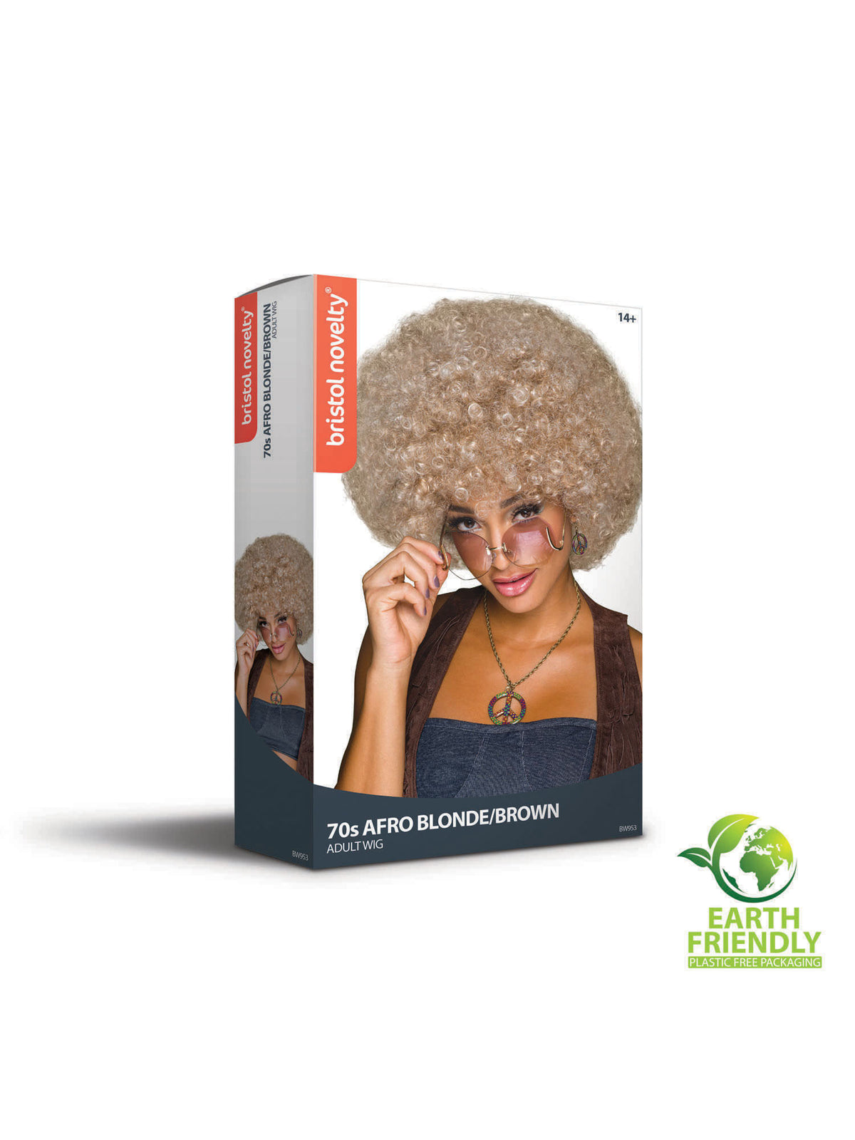 Rubies 70S Afro Blonde/Brown Perücke