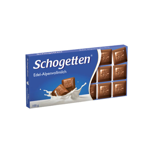 Schogetten Edel Alpenvollmilch Schokolade 100g – Produktbild – Produktansicht