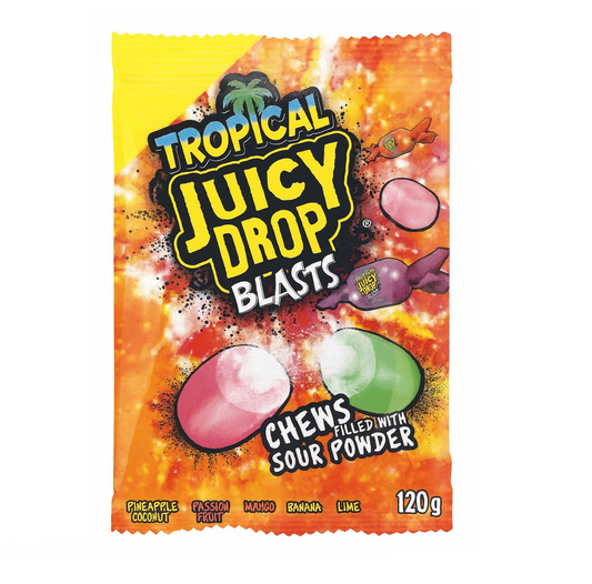 Bazooka Tropical Juicy Drop Blasts 120g Produktbild – Produktansicht