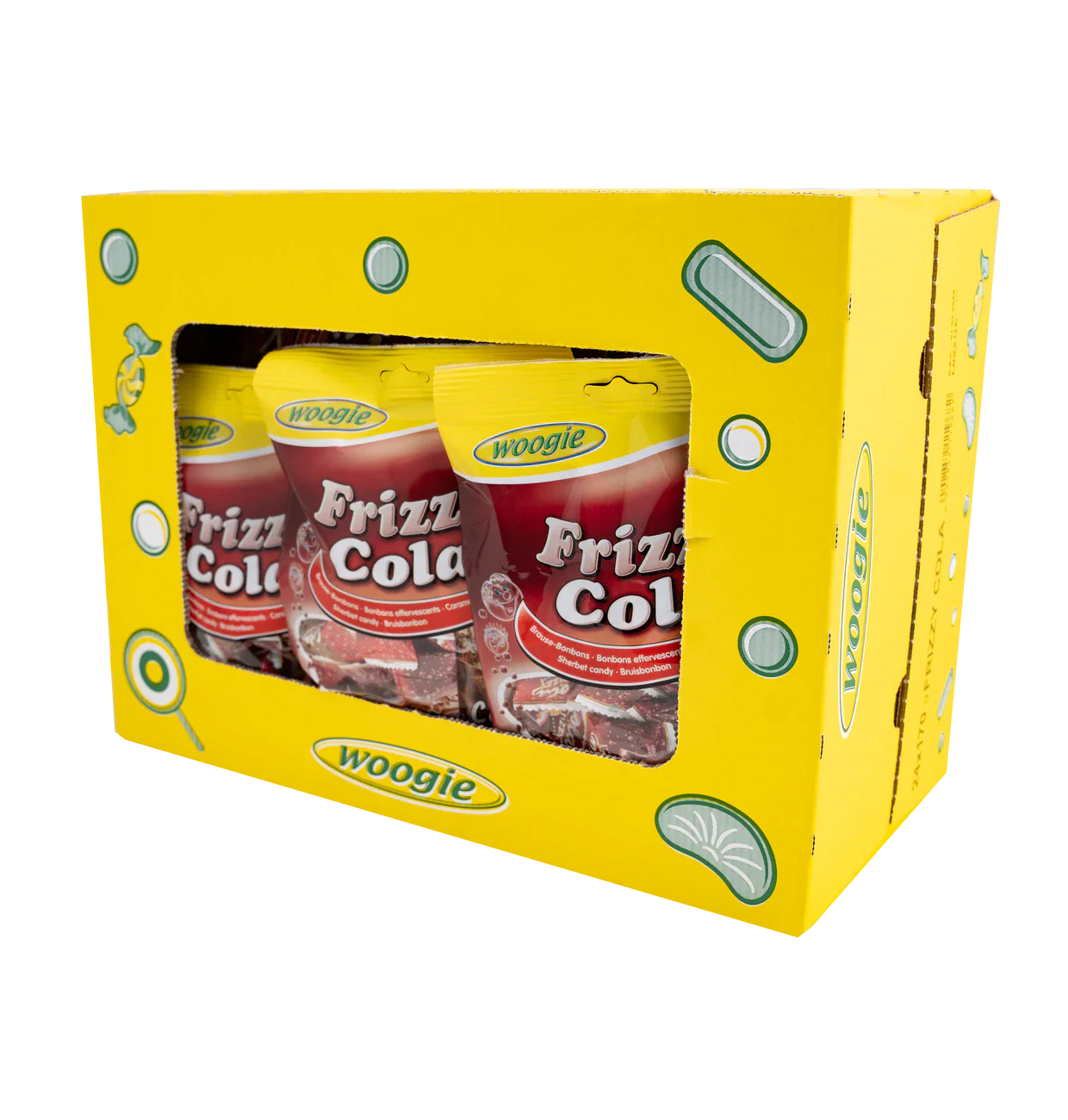 Woogi Bonbons Frizzy Cola 170g Das prickelt ganz schön gefüllt mit Brausepulver
