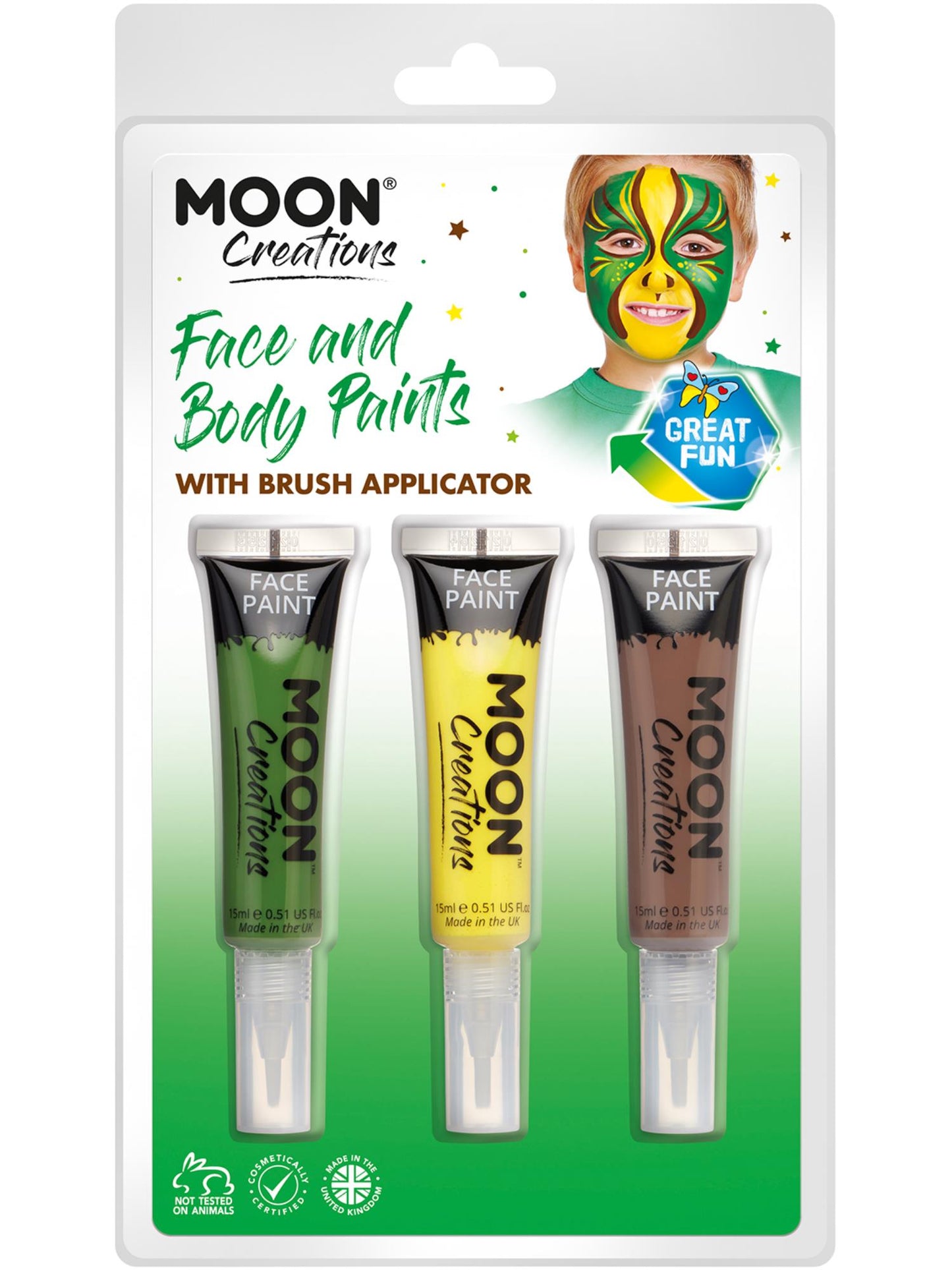 Smiffys Moon Creations Face & Body Paints and Brush, CD für Unisex
