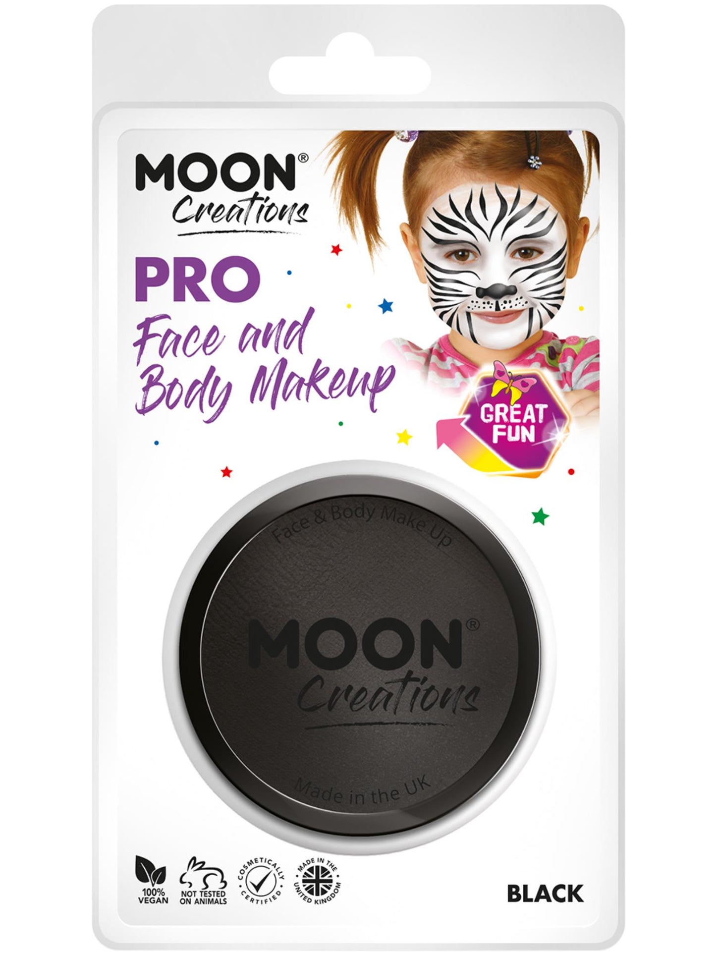 Smiffys Moon Creations Pro Face Paint Cake Pot, Black CD für Unisex