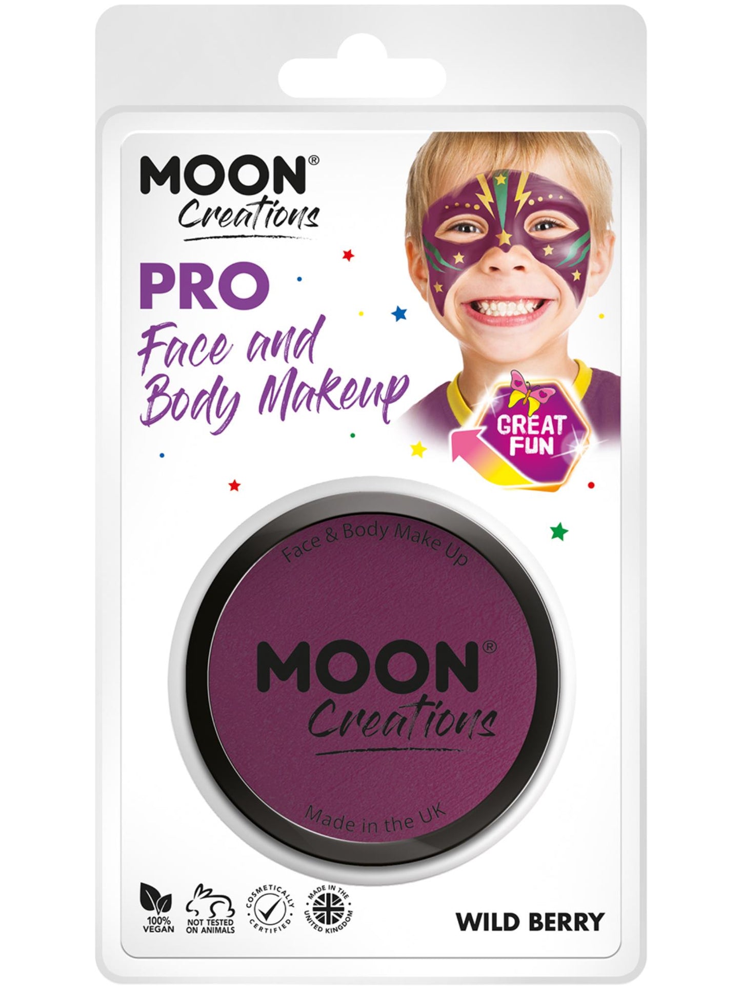 Smiffys Moon Creations Pro Face Paint Cake Pot Wild Berry 36 g