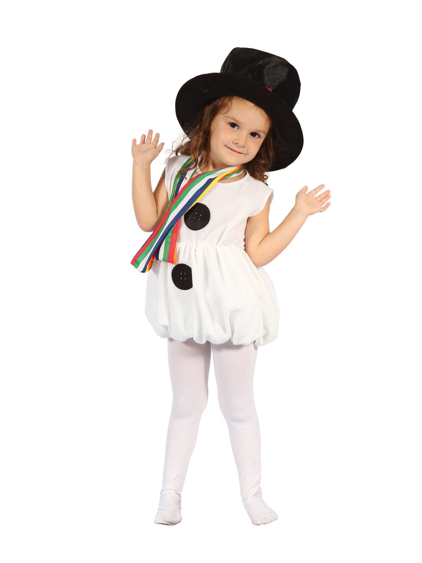 Rubies Snowman Snow Girl Kinderkostüm für Mädchen mit Kleid, Hut und Schal