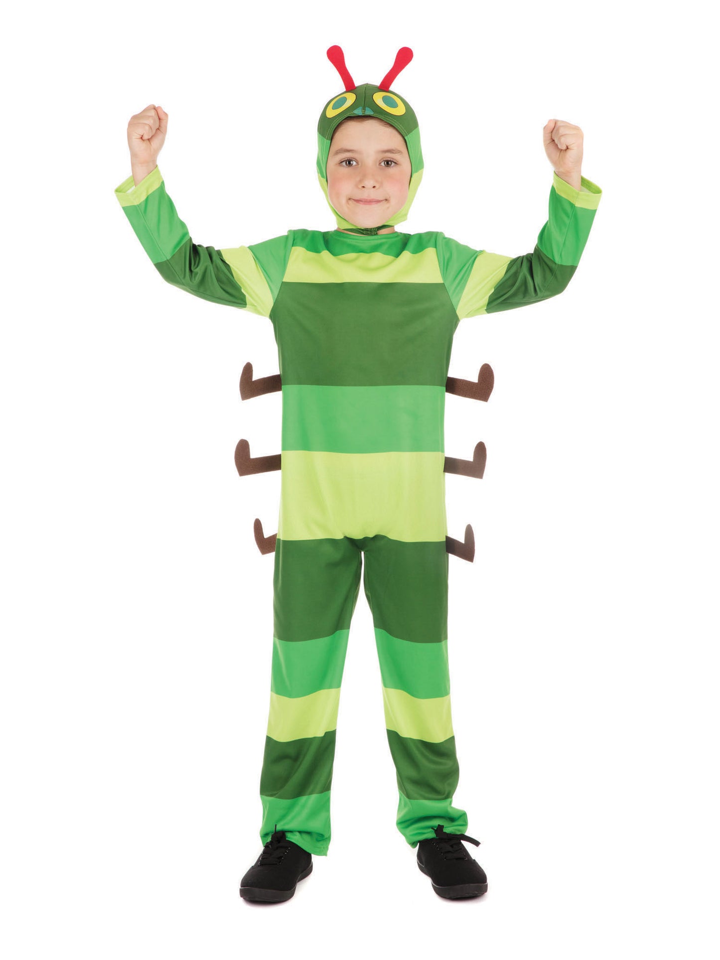 Rubies Caterpillar Kinderkostüm Unisex mit Overall und Headpiece – Rückansicht