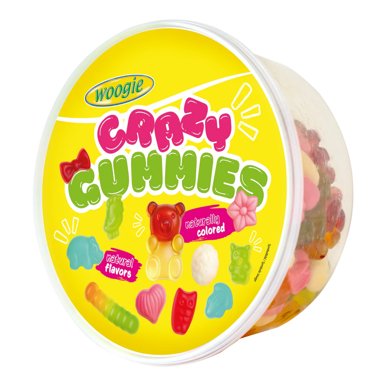 Woogie Crazy Gummies Fruchtgummi 1 kg in wiederverschliessbarer Dose