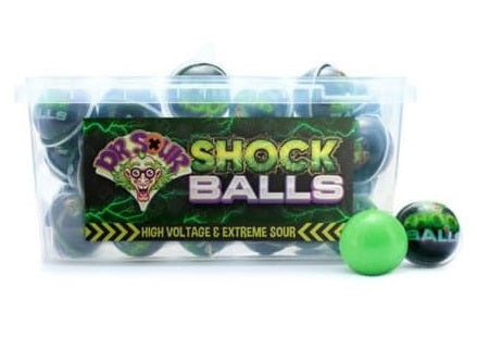 Dr. Sour Shock Balls 18 g – Saure Fruchtgummis mit grünem Apfelgeschmack 50 Stück