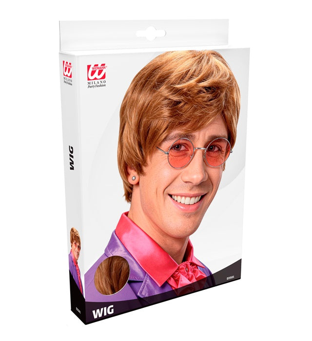 Elton Perücke im Retro-Stil in Aufbewahrungsbox für Fasnacht und Mottoparty