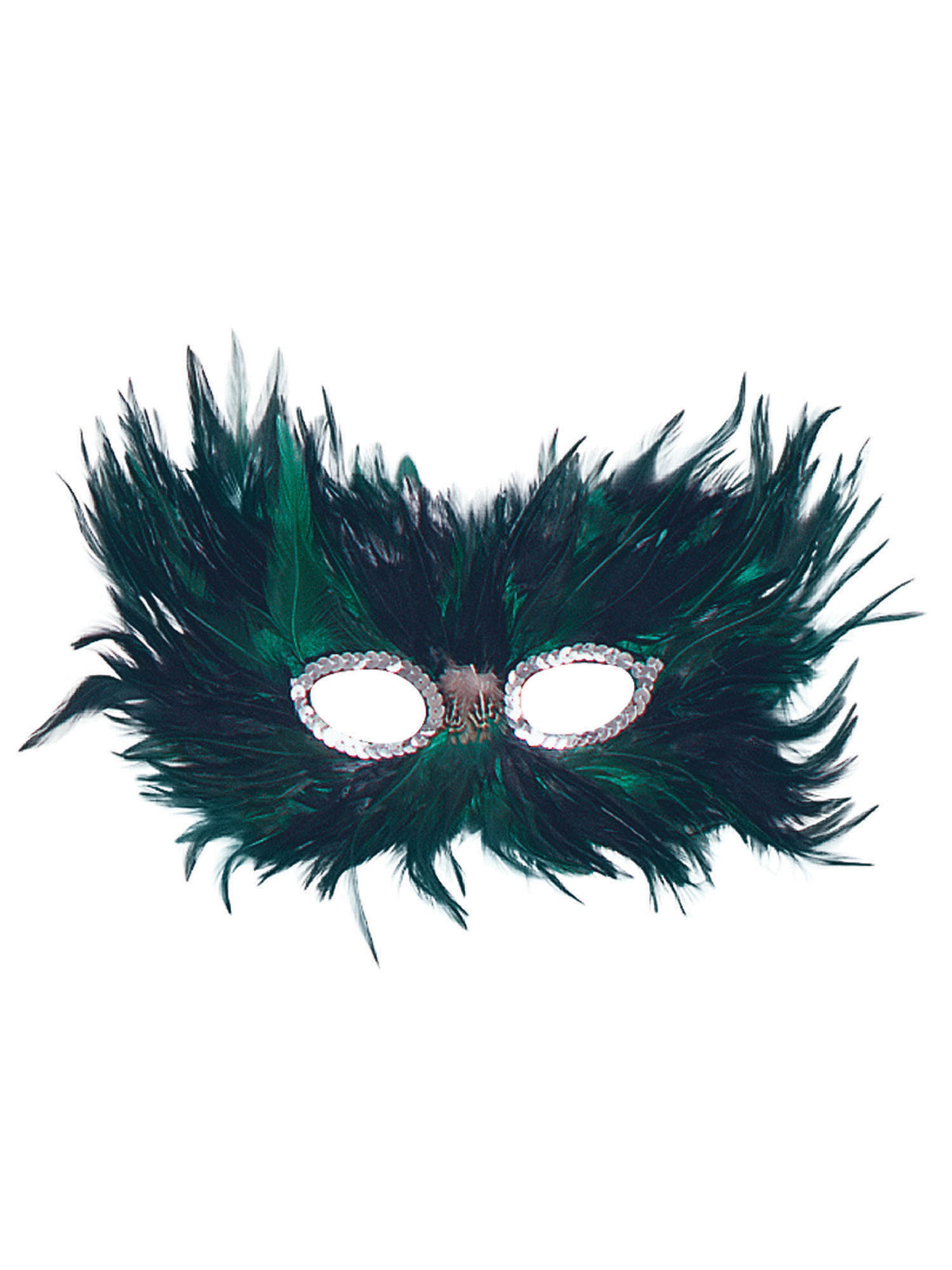 Rubies Green/Black Feather Eye Mask Eye Masks