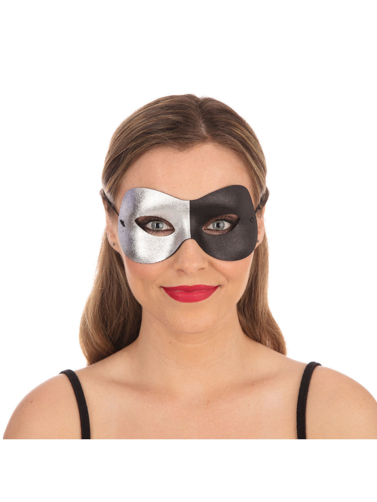 Rubies Split Silver/Black Ladies Mask (B10) Eye Masks