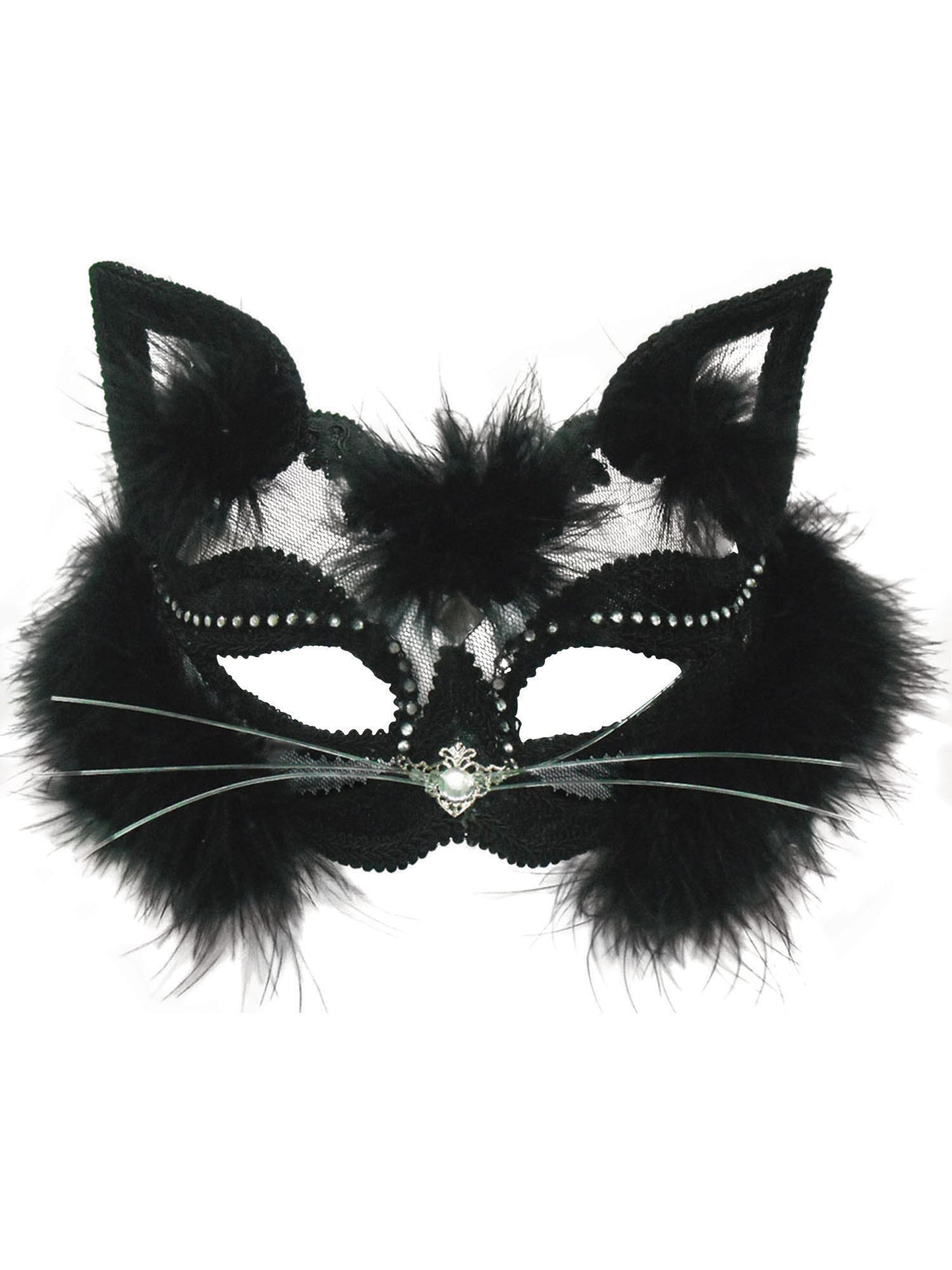 Rubies transparente Black Cat Katzen-Augenmaske für Erwachsene – Detailansicht