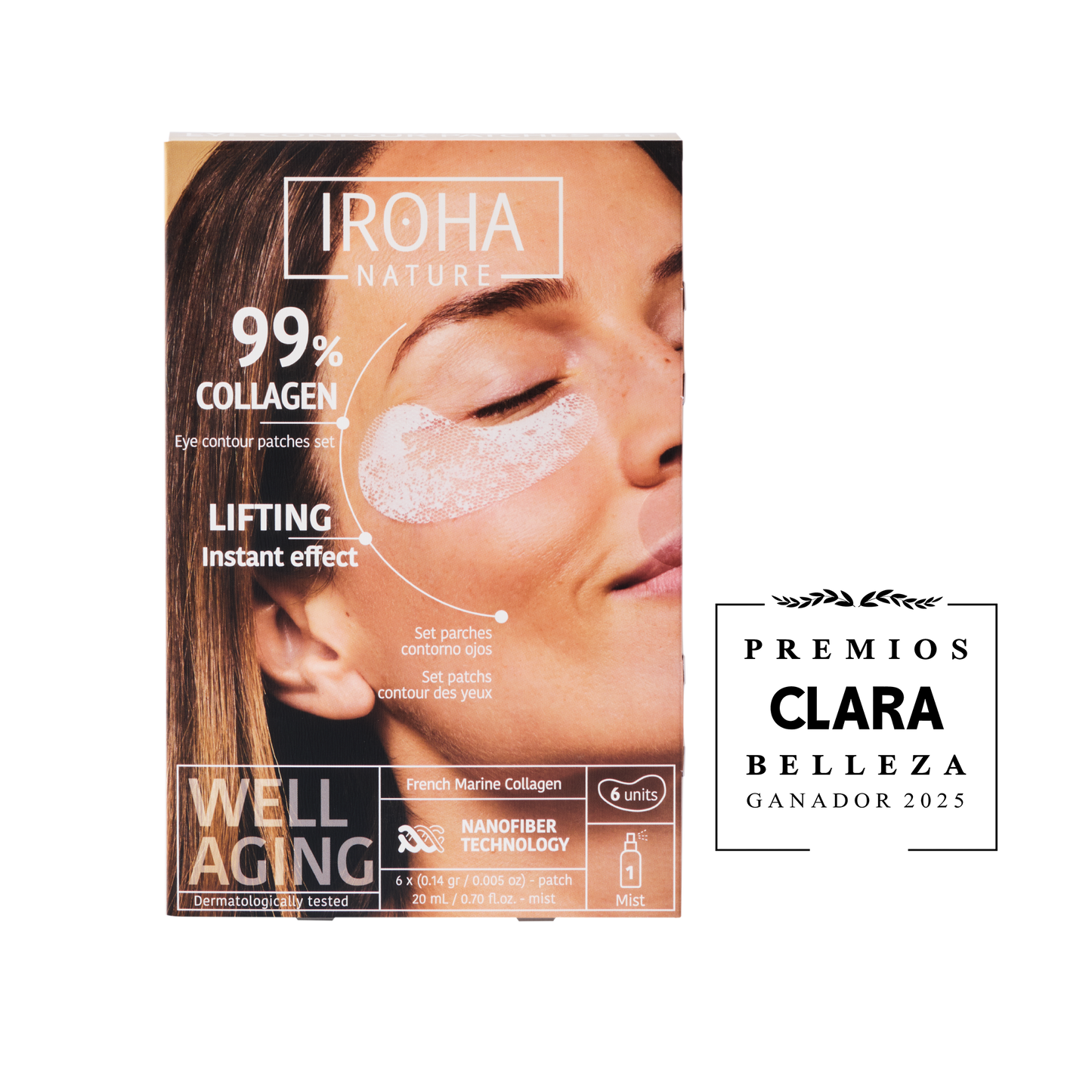 IROHA NATURE IROHA NATURE Augenpatches mit 99% Kollagen 6 Stück Kosmetik