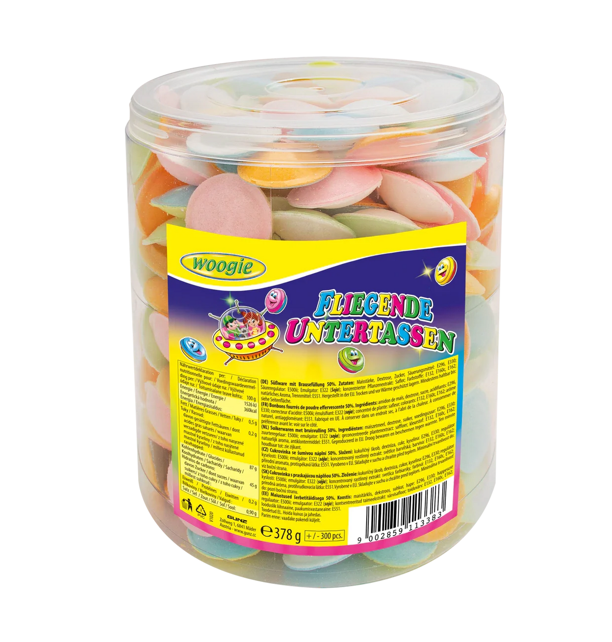 Woogie Brause Ufos Oblaten mit Schleckbrausefüllung 378 g