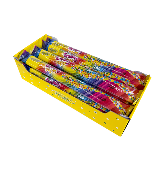 Freaky Rope 26g Fruchtgummi Schlange mit Erdbeergeschmack mit Ummantelung aus bunten Zucker Perlen