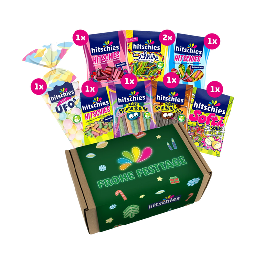 Hitschies Frohe Festtage Box 1080g – Produktansicht