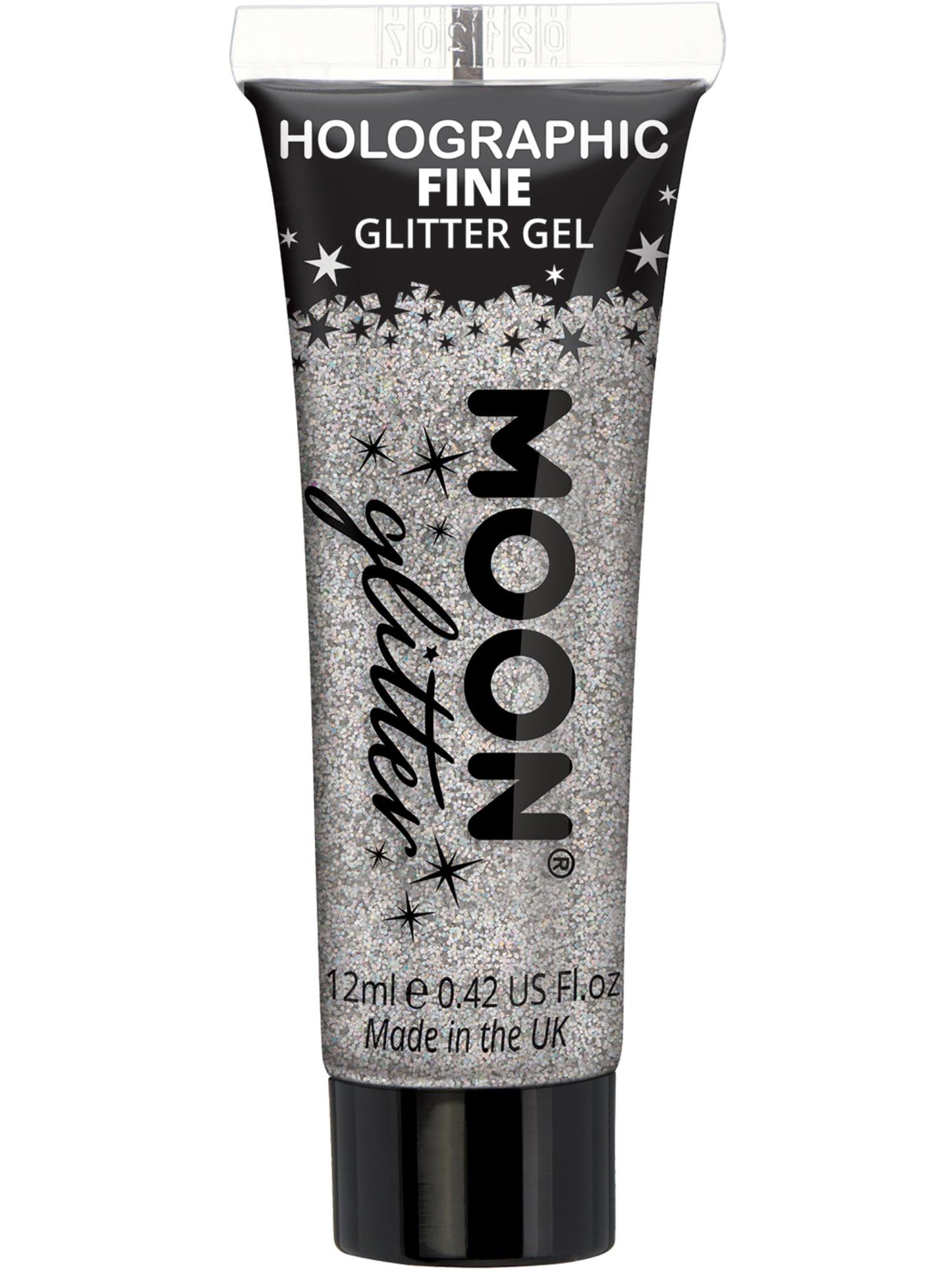 Smiffys Moon Glitter Holographic Fine Glitter Gel, Silver CD für Unisex