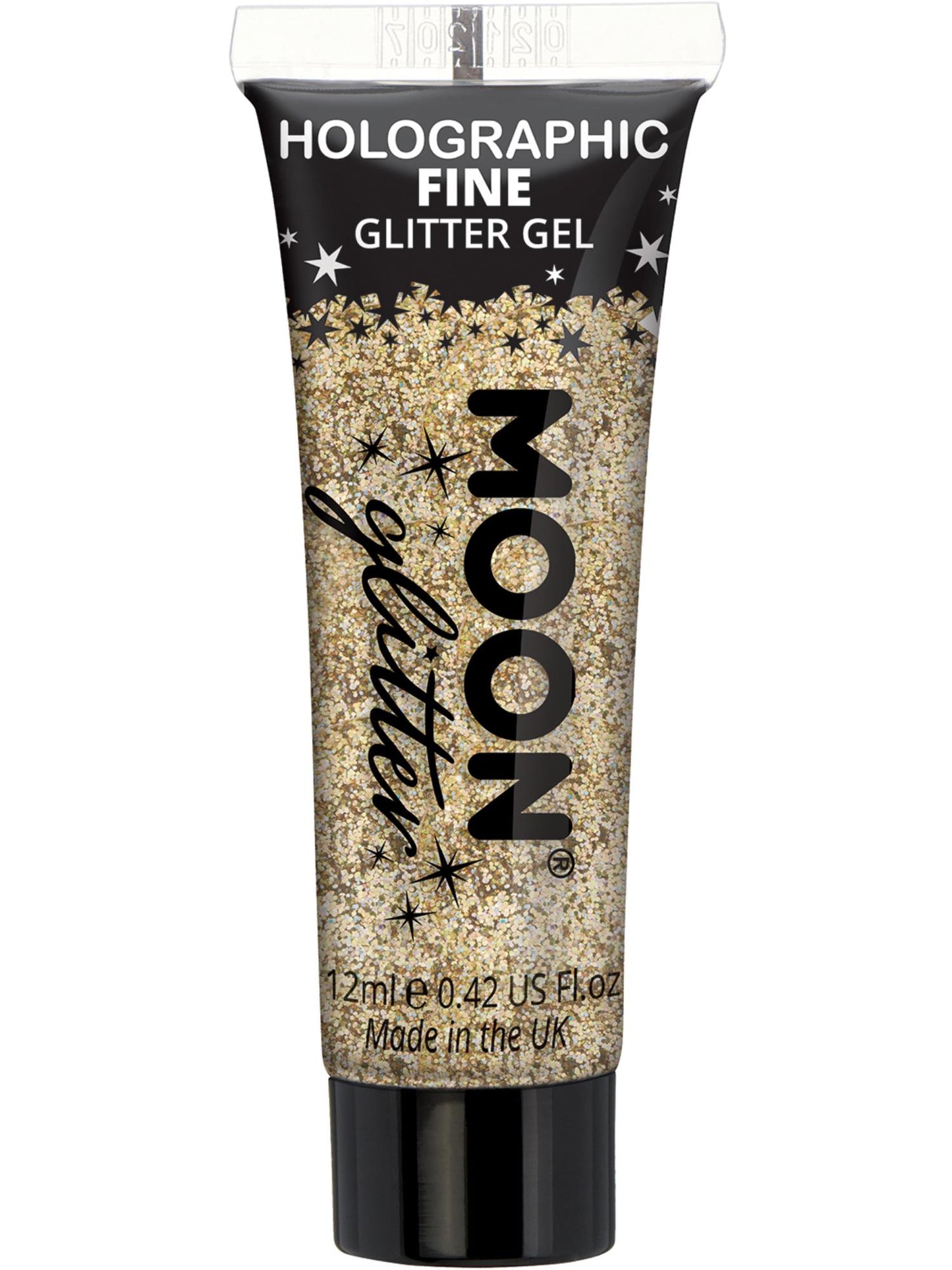 Smiffys Moon Glitter Holographic Fine Glitter Gel, Gold CD für Unisex
