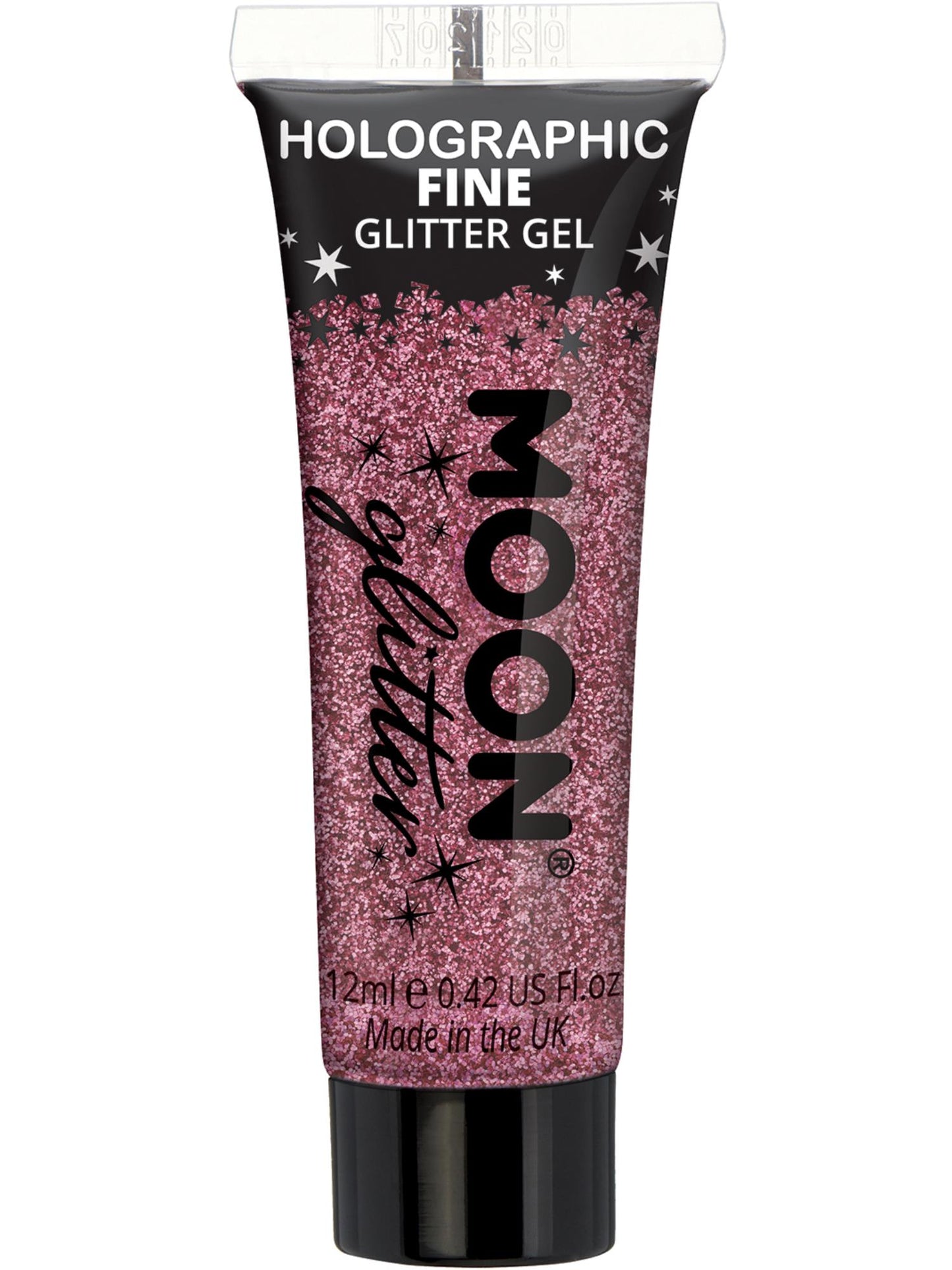 Smiffys Moon Glitter Holographic Fine Glitter Gel Pink 12 ml
