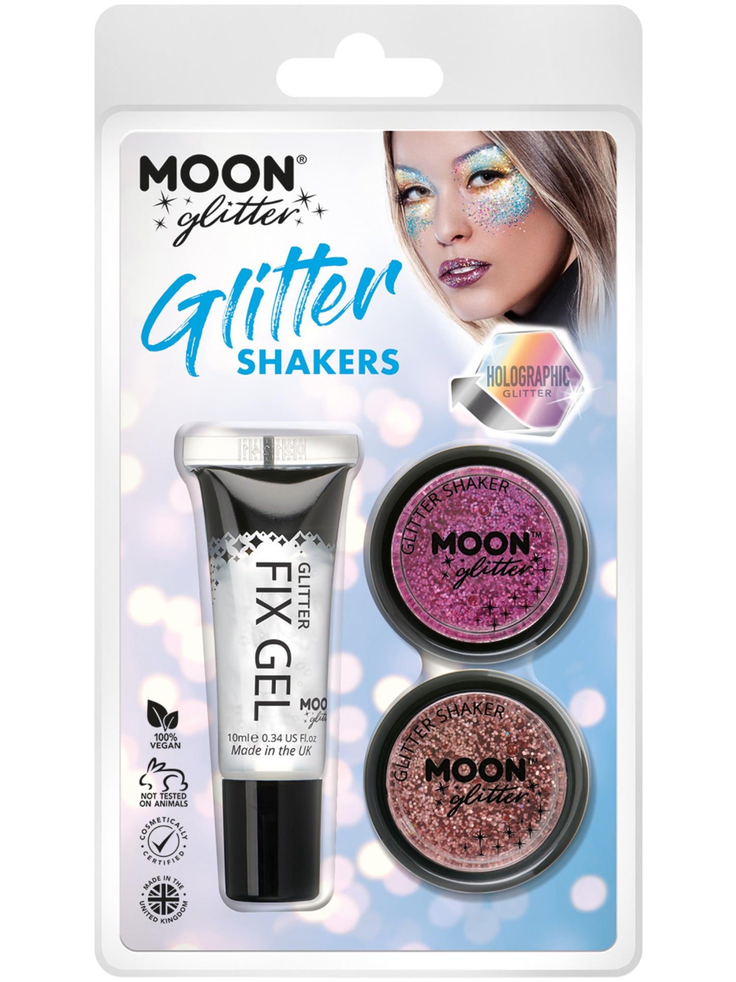 Smiffys Moon Glitter Holographic Glitter Shakers, CD für Unisex