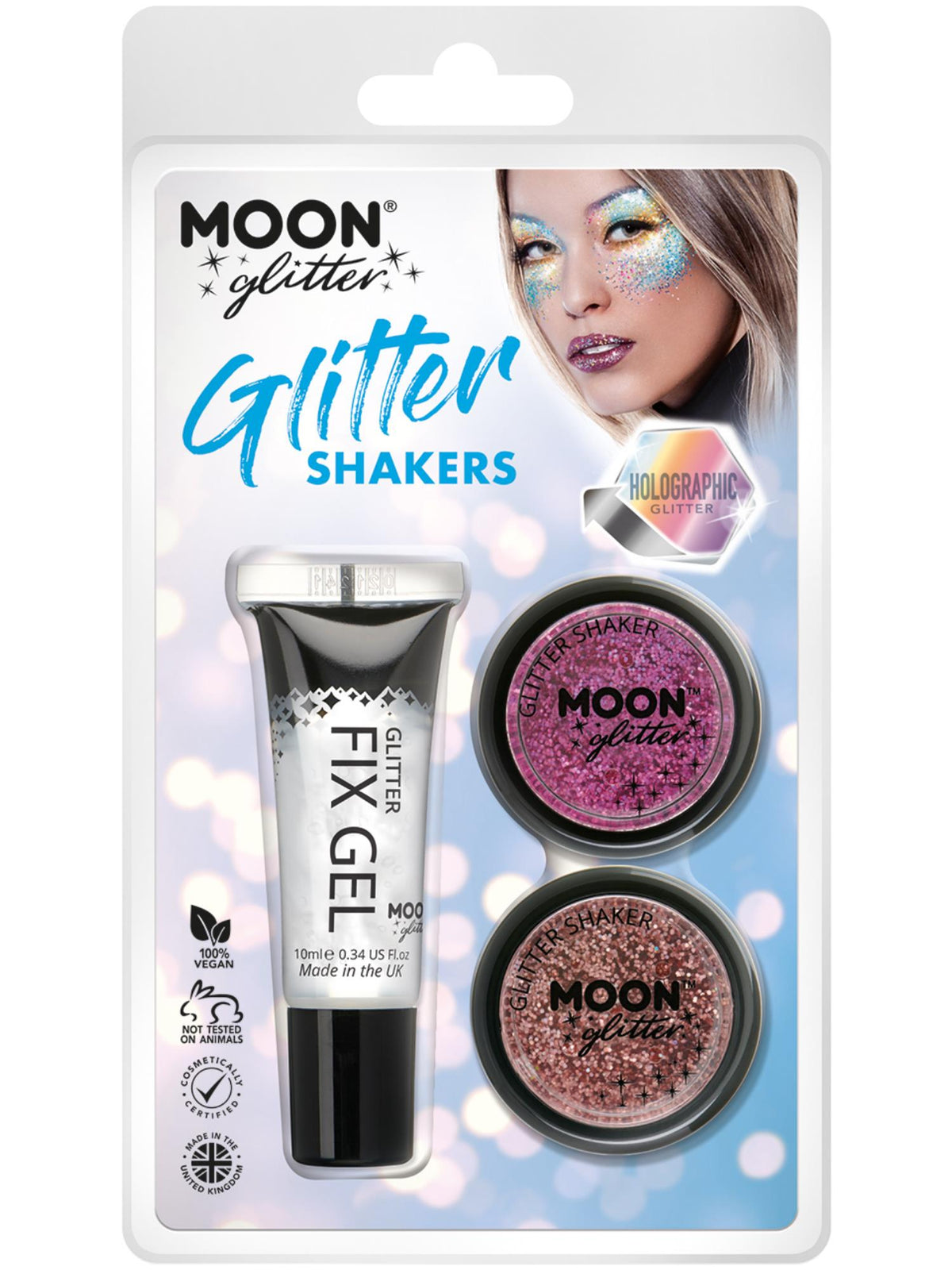 Smiffys Moon Glitter Holographic Glitter Shakers, CD für Unisex