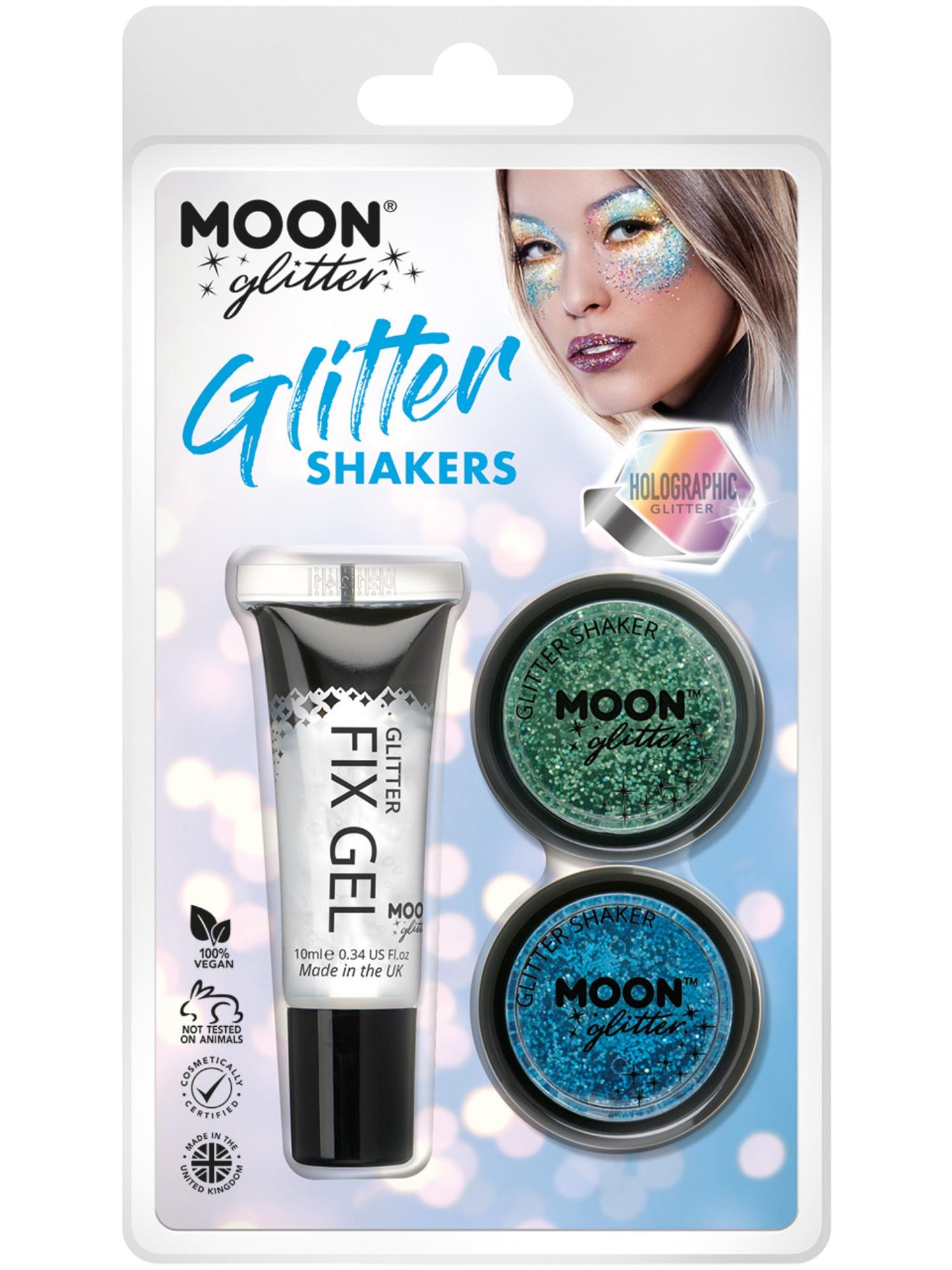 Smiffys Moon Glitter Holographic Glitter Shakers, Assorted CD für Unisex