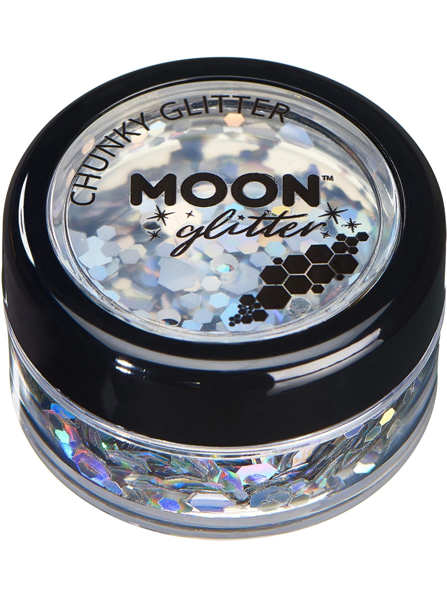Smiffys Moon Glitter Holographic Chunky Glitter, Silver CD für Unisex