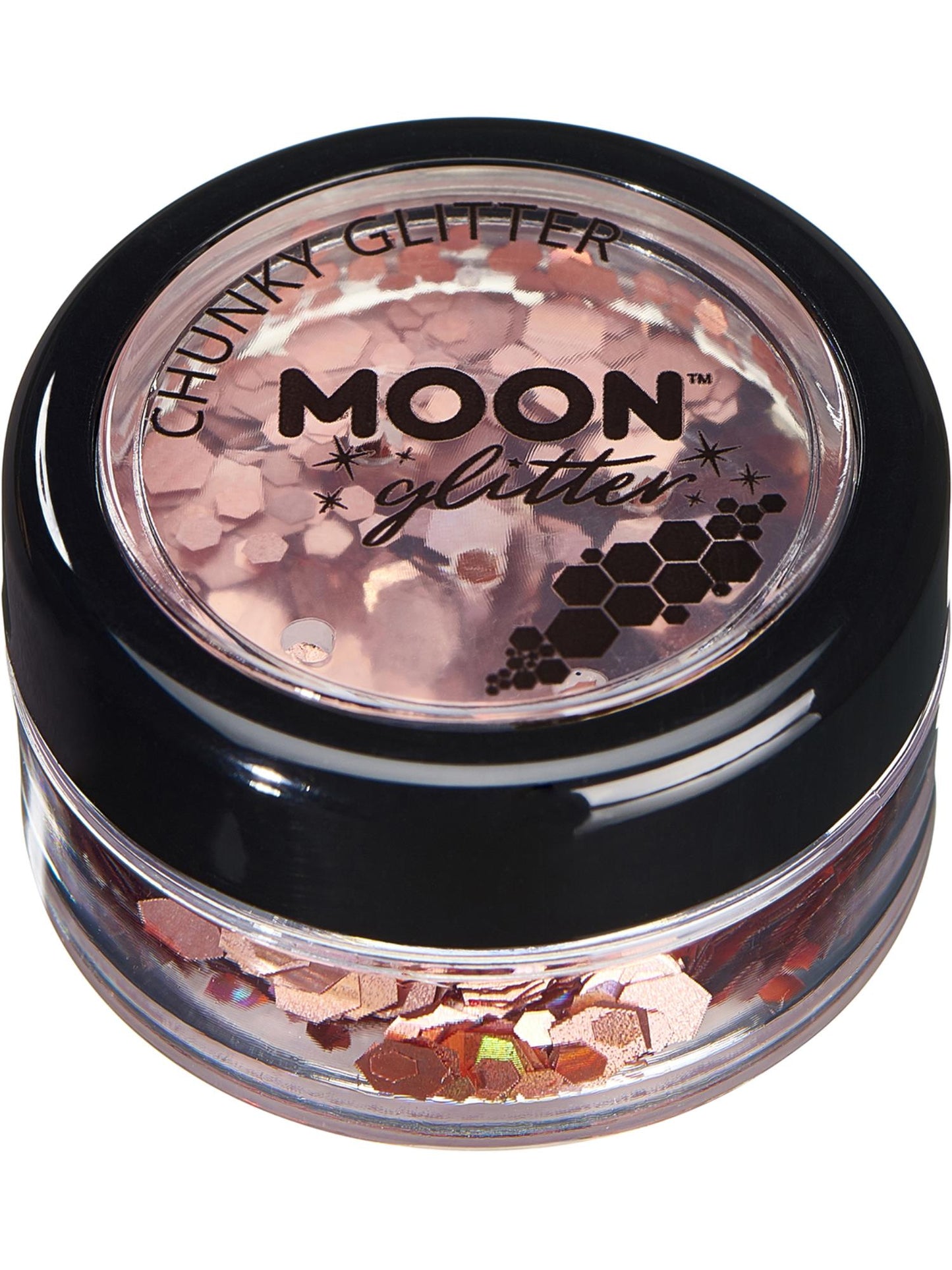 Smiffys Moon Glitter Holographic Chunky Glitter, Rose Gold CD für Unisex