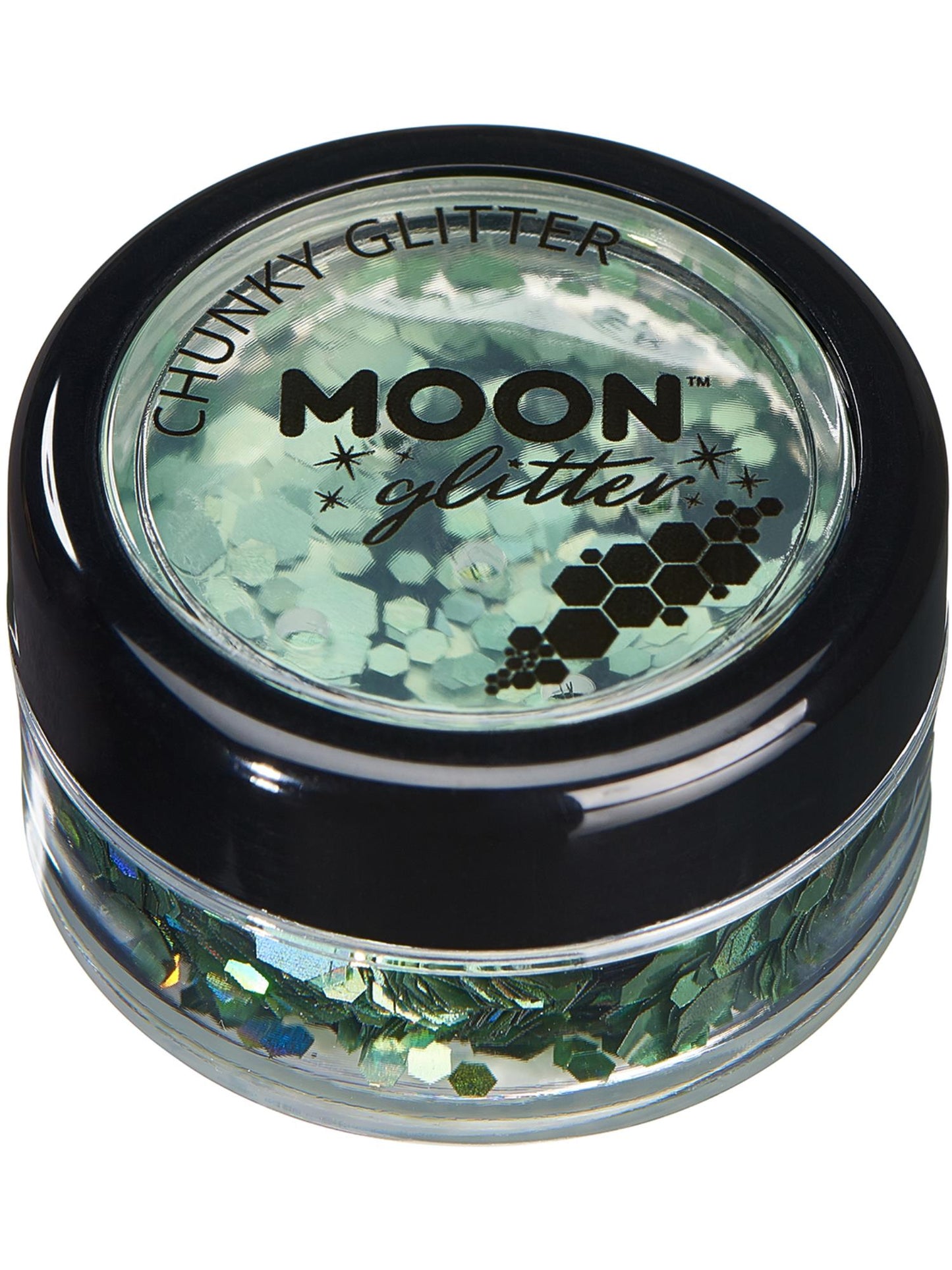 Smiffys Moon Glitter Holographic Chunky Glitter, Green CD für Unisex
