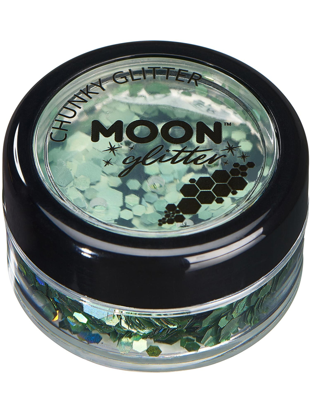 Smiffys Moon Glitter Holographic Chunky Glitter, Green CD für Unisex