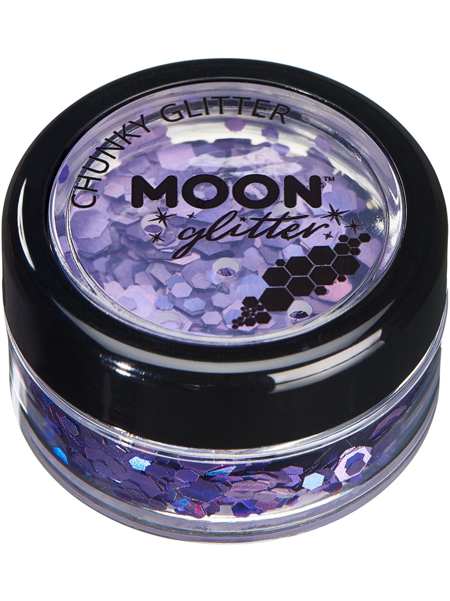 Smiffys Moon Glitter Holographic Chunky Glitter, Purple CD für Unisex