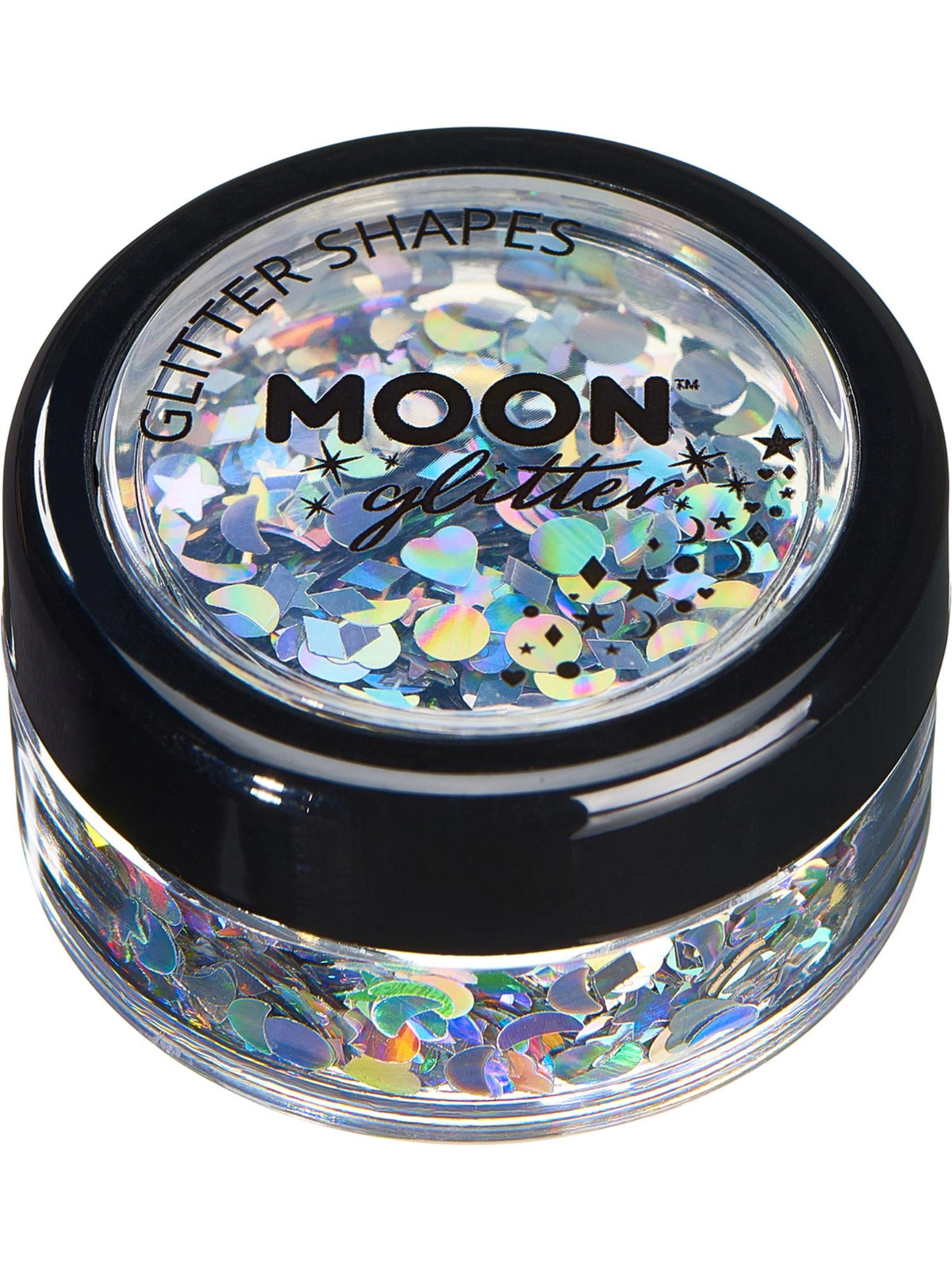 Smiffys Moon Glitter Holographic Glitter Shapes, Silver CD für Unisex
